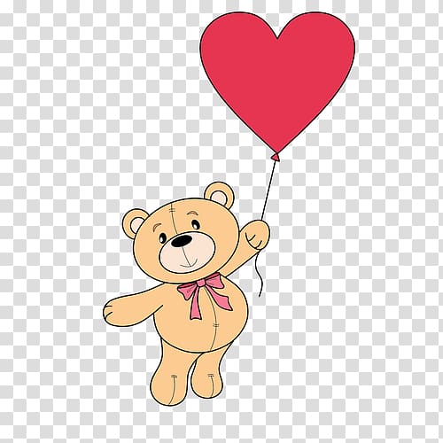 Teddy bear Valentine's Day Balloon , valentine's day transparent background PNG clipart