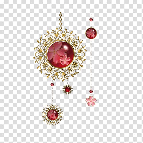 red baubles illustration, Gemstone, Gemstone jewelry transparent background PNG clipart