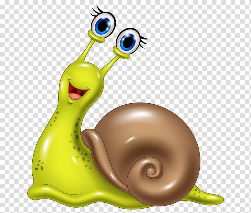 green and brown snail illustration, Snail Cartoon , Hand-painted cartoon cute green snail transparent background PNG clipart