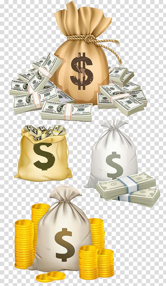 Money bag United States Dollar, Dollar purse bag transparent background PNG clipart