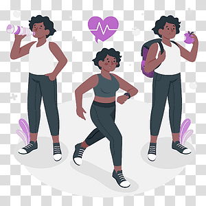 illustration, Healthy lifestyle, food, healthy, lifestyle, workout, people transparent background PNG clipart thumbnail