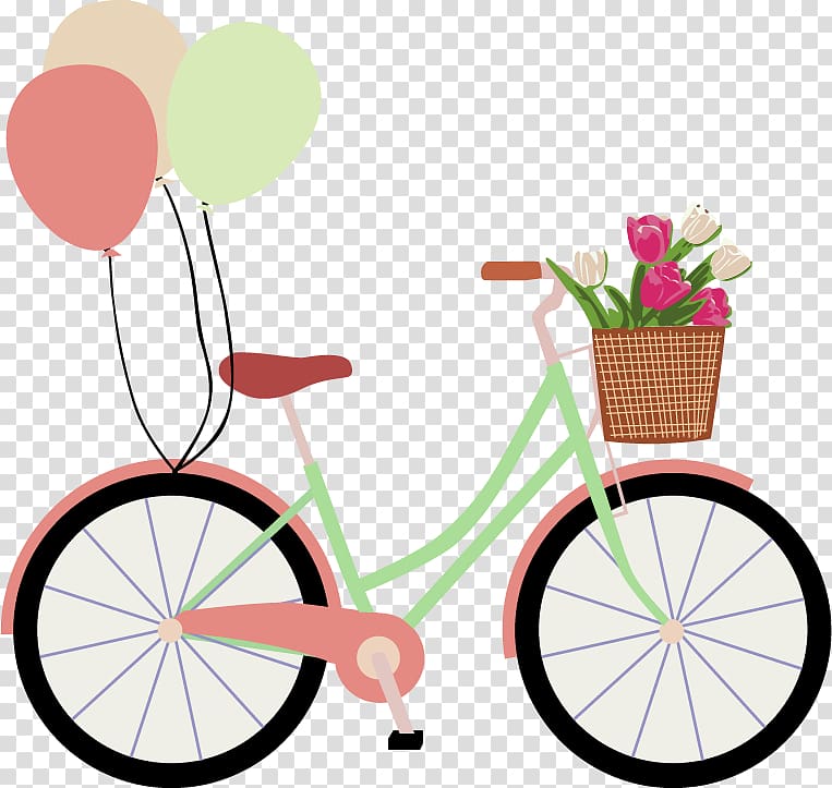 Bicycle Balloon Greeting card Valentines Day , Flat Bike transparent background PNG clipart