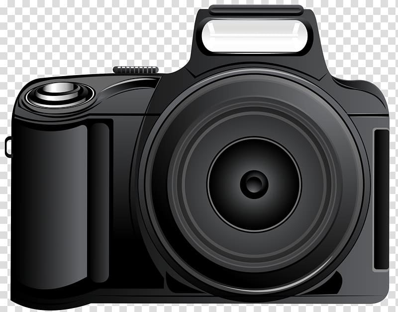 black DSLR camera , Digital SLR graphic film Camera , Camera transparent background PNG clipart