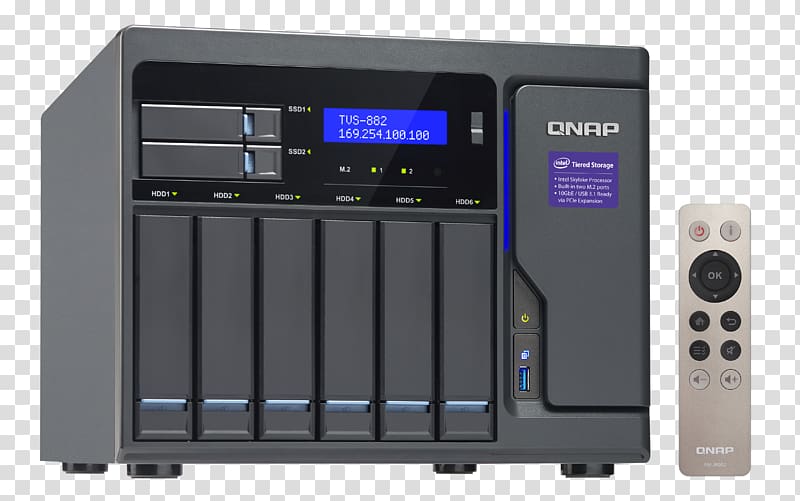 Network Storage Systems Serial ATA QNAP TVS-882 6-Bay Diskless NAS Server, SATA 6Gb/s QNAP TVS-882 6-Bay Network Attached Storage Enclosure with Intel i5 Processor, 16 GB RAM and 450 W Power Supply Unit QNAP TVS-682-I3-8G 6 Bay NAS, others transparent background PNG clipart