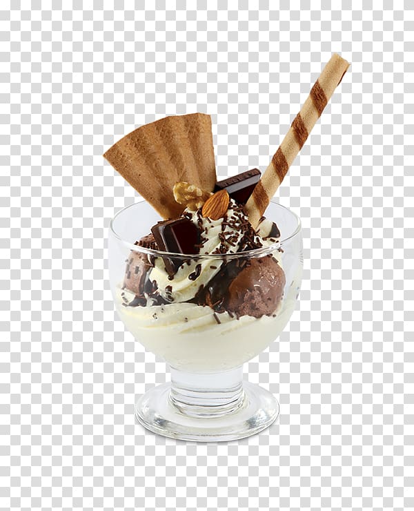 Sundae Chocolate ice cream Dame blanche Parfait, cafe carte menu transparent background PNG clipart