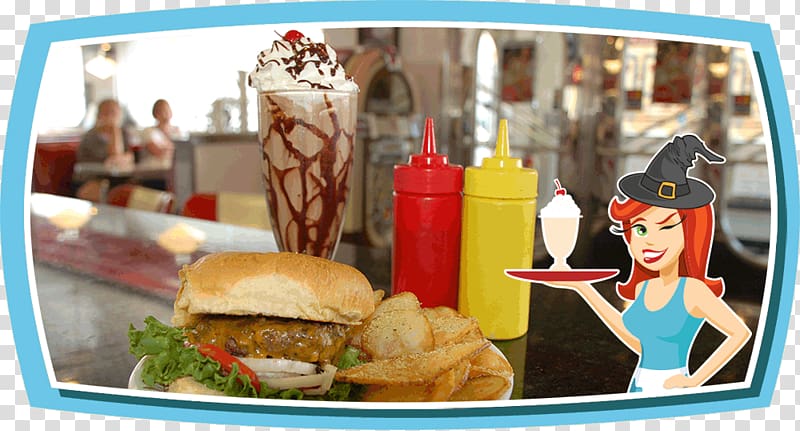 Hamburger Diner food Cheeseburger Milkshake Donna\'s Diner, breakfast transparent background PNG clipart