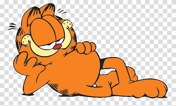 Garfield illustration, Garfield Lying Down transparent background PNG clipart