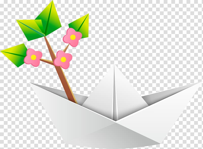 Paper Origami Watercraft , origami boats and flowers transparent background PNG clipart