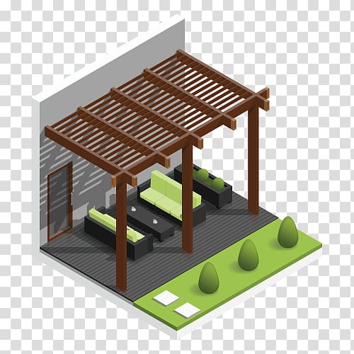 Roof Patio Pergola House Garden furniture, arbor transparent background PNG clipart