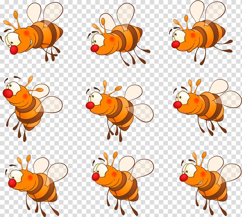 Honey bee Insect Hornet, Cute cartoon bee transparent background PNG clipart