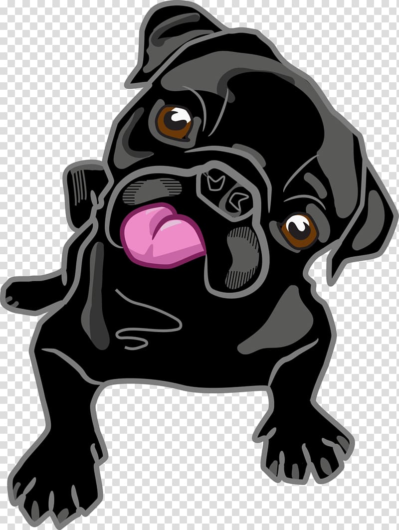 black pug illustration, Pug Chihuahua T-shirt Puppy , pug transparent background PNG clipart