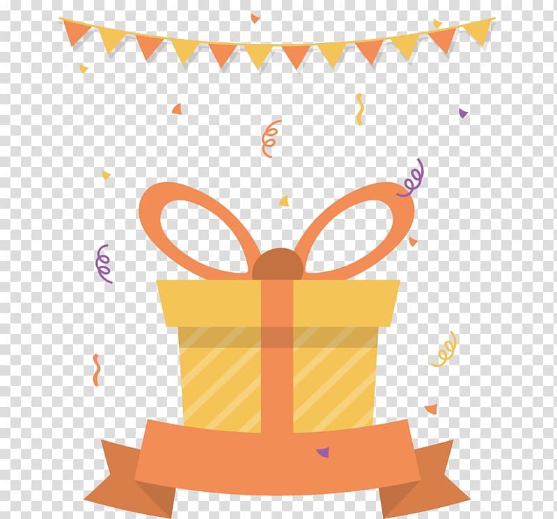 Cupcake Campanha do Agasalho Birthday, Yellow birthday gift box transparent background PNG clipart