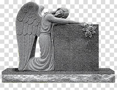 Headstone Angel of Grief Memorial Monument Cemetery, cemetery transparent background PNG clipart