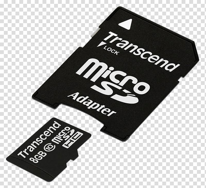 Flash Memory Cards MicroSD Secure Digital Transcend Information, memory card transparent background PNG clipart