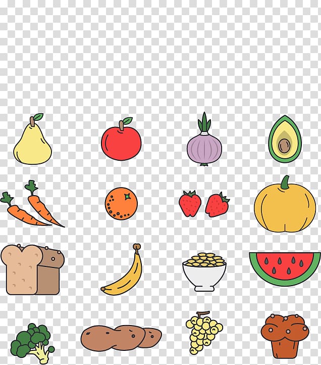 Fruit Vegetable Auglis, Hand drawn fruits and vegetables transparent background PNG clipart