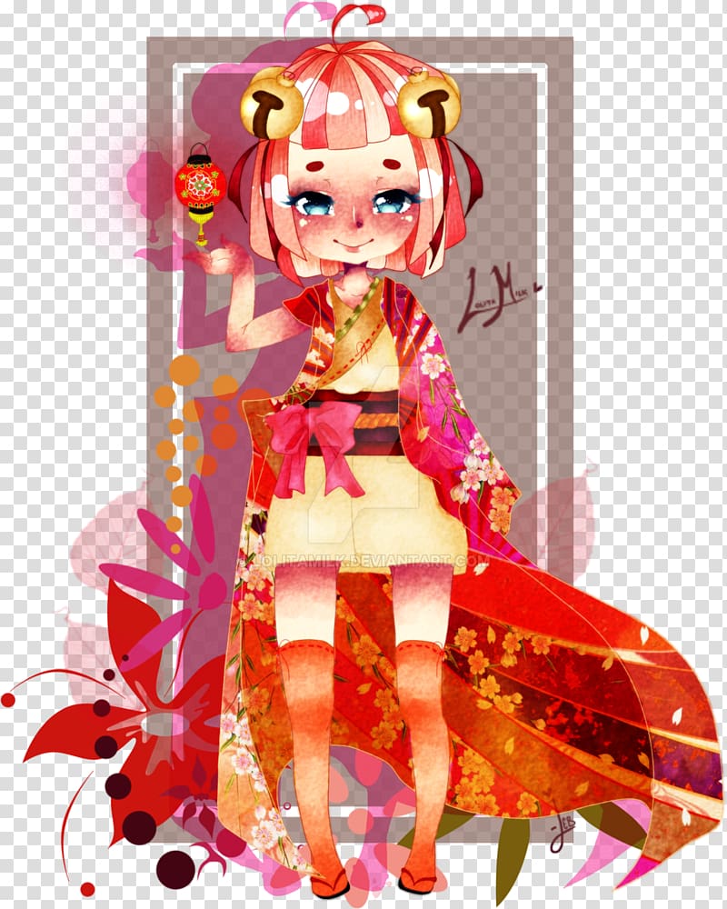 Mangaka Costume design Hime cut, lotus lantern transparent background PNG clipart