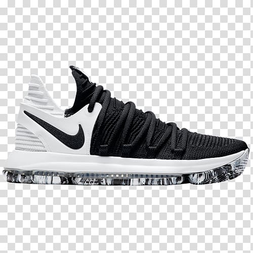 Nike Zoom Kd 10 Nike Zoom KD line KD 10 Black White Sports shoes, KD Shoes transparent background PNG clipart