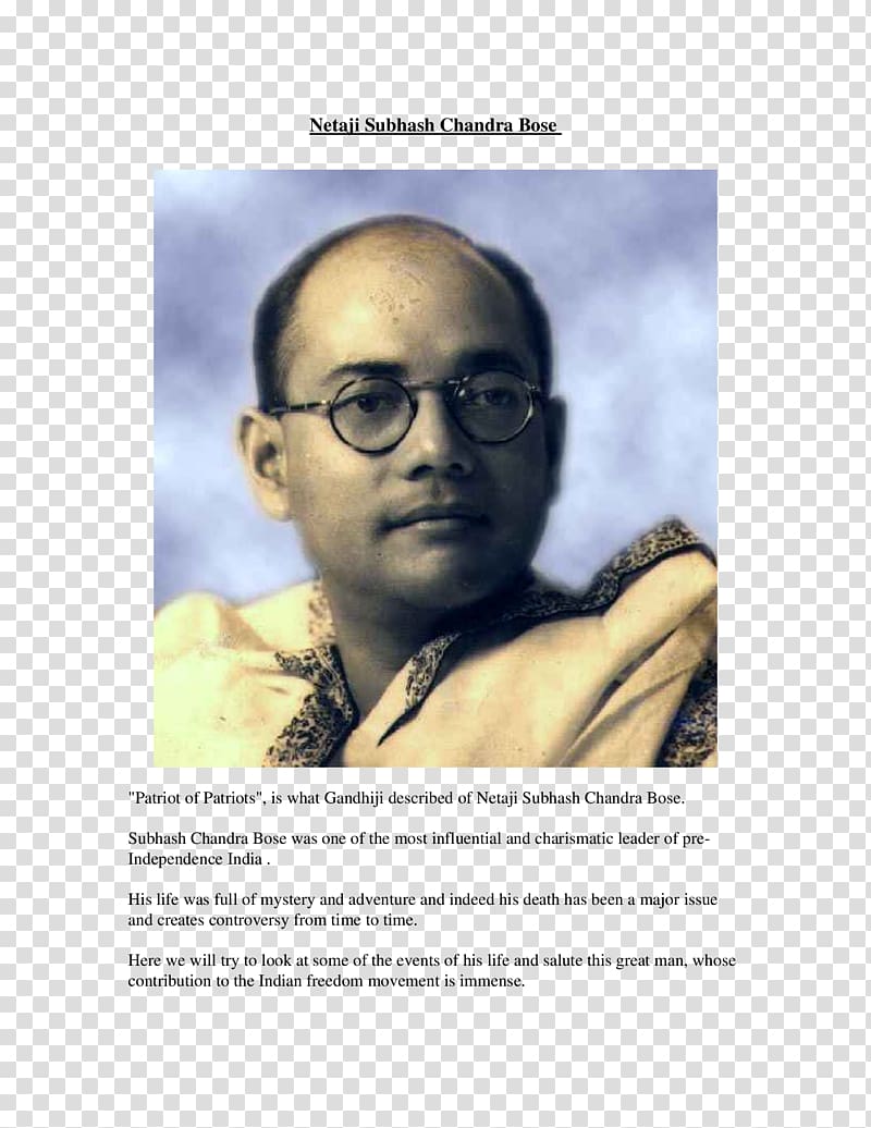Netaji Subhas Chandra Bose: The Forgotten Hero Indian independence movement Cuttack Indian National Army, others transparent background PNG clipart