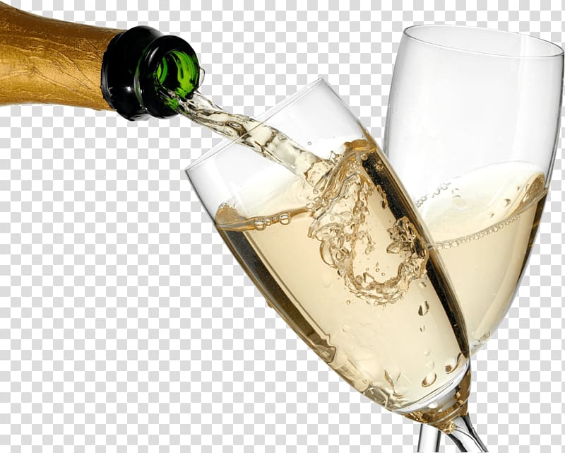 bottle pouring champagne on champagne glasses , Serving Champagne transparent background PNG clipart