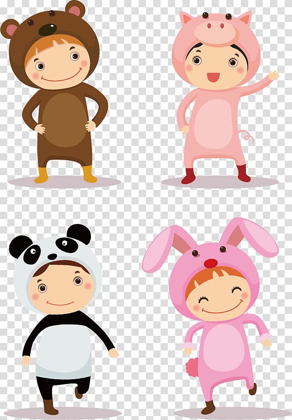 Giant panda Costume Child Illustration, Creative cute cartoon transparent background PNG clipart