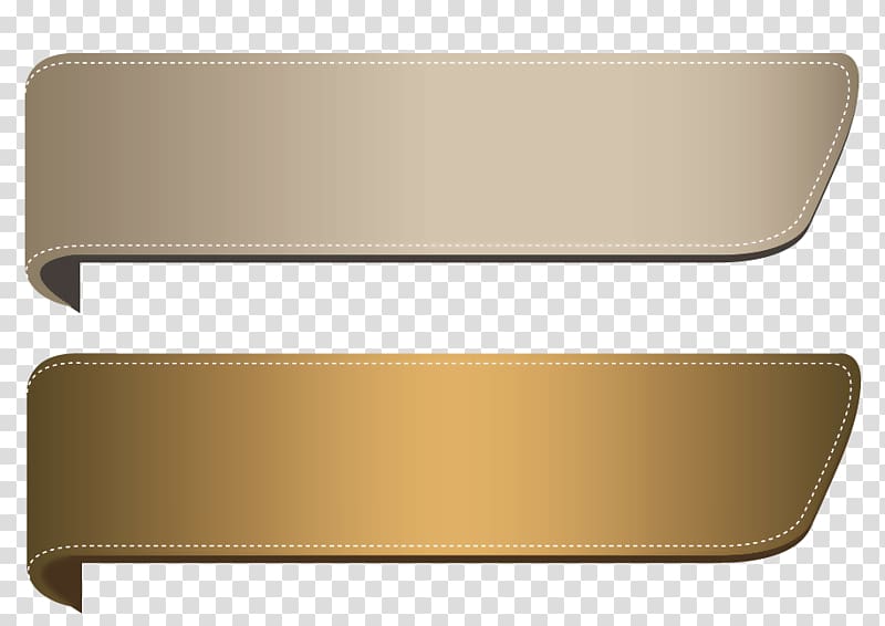 two brown and gray straps illustration, Web banner Paper , gold ribbon transparent background PNG clipart