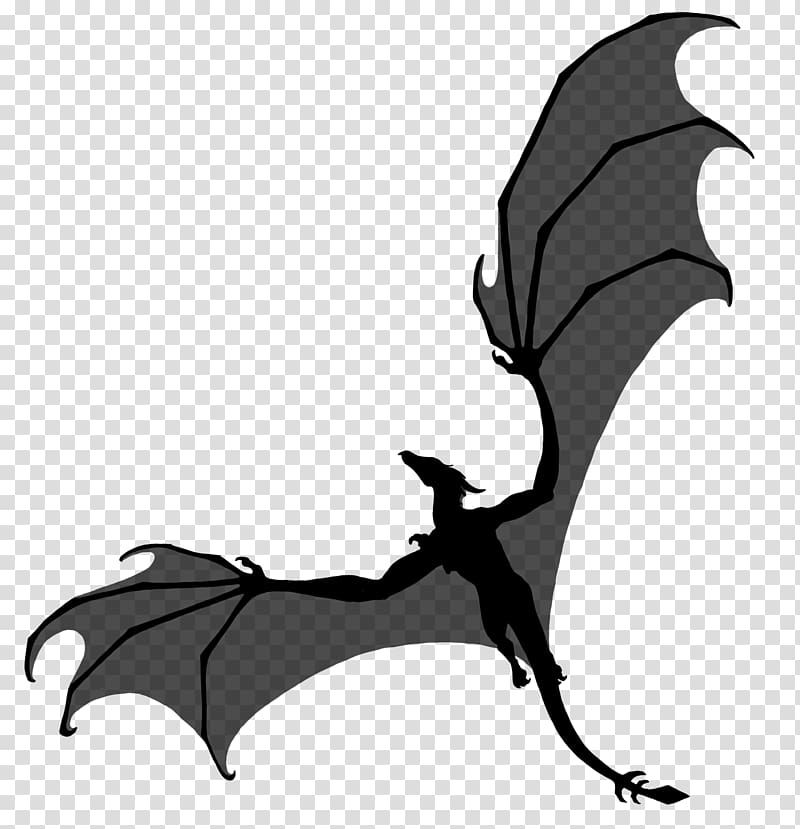 Silhouette Dragon, dragon fly transparent background PNG clipart