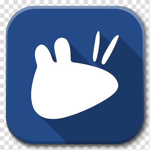white and blue icon, blue thumb hand finger, Apps Start Here Xfce transparent background PNG clipart