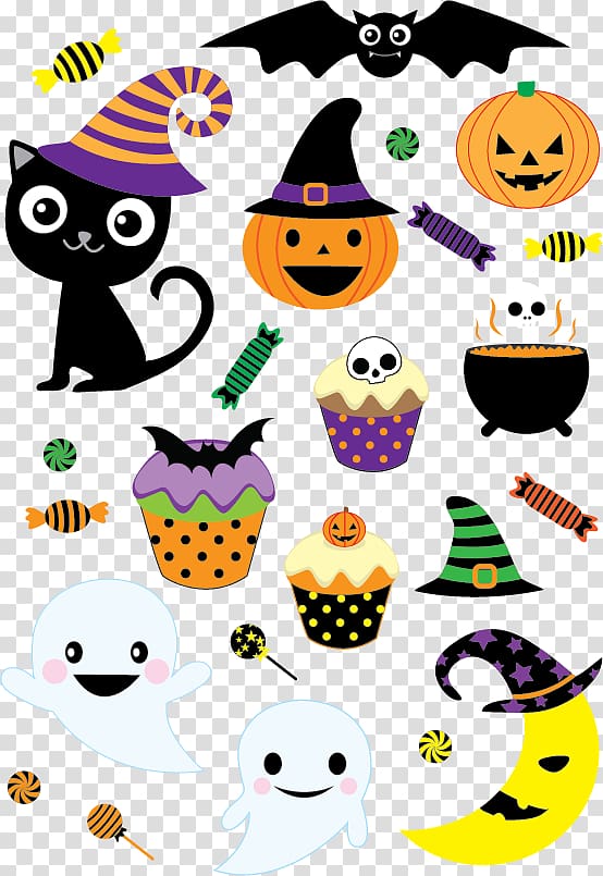 Halloween Jack-o\'-lantern Pumpkin Calabaza, Halloween design elements transparent background PNG clipart