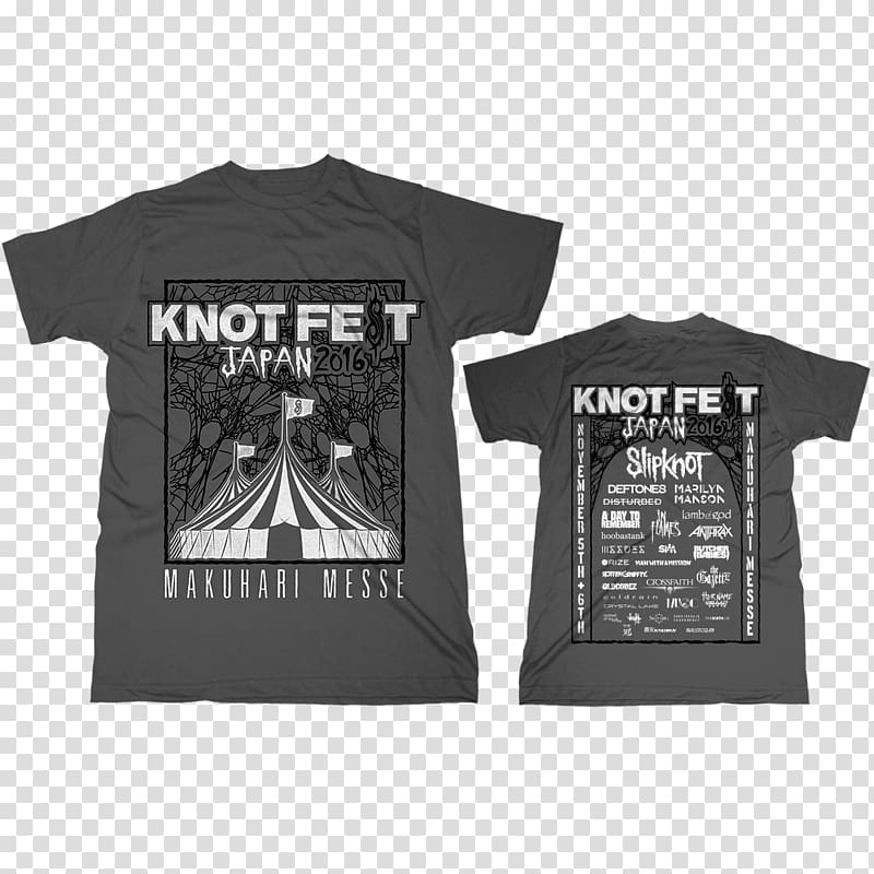 T-shirt Knotfest, Japan Slipknot Shop, T-shirt transparent background PNG clipart