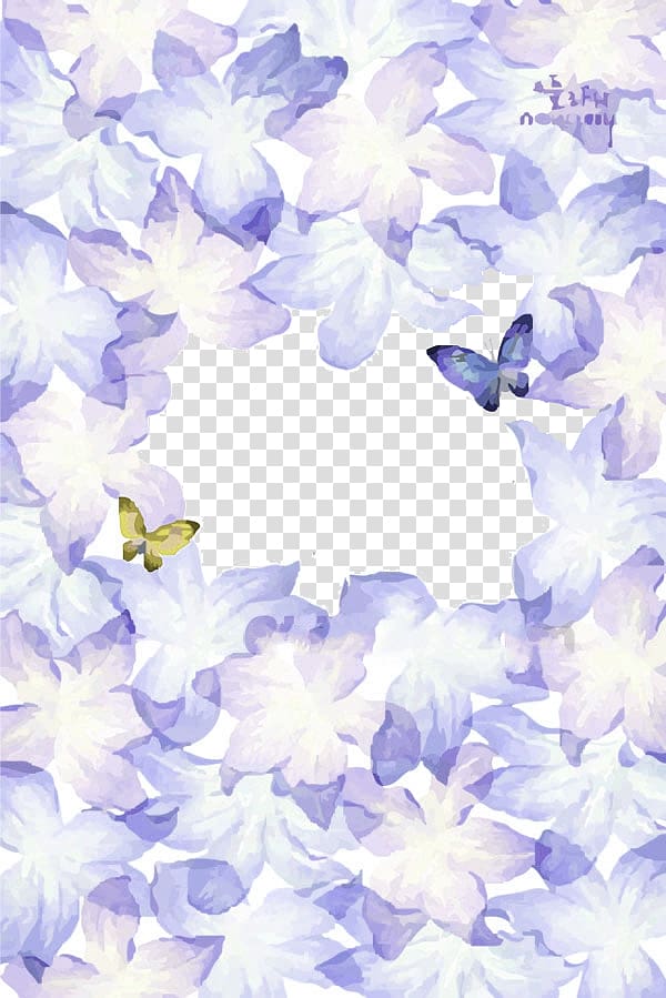 purple flowers illustration, Butterfly Watercolor painting Drawing, Butterfly floral background transparent background PNG clipart