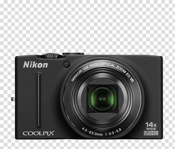 Nikon Coolpix S8200 16.1 MP Compact Digital Camera, 1080p, White Point-and-shoot camera Nikkor, Camera transparent background PNG clipart