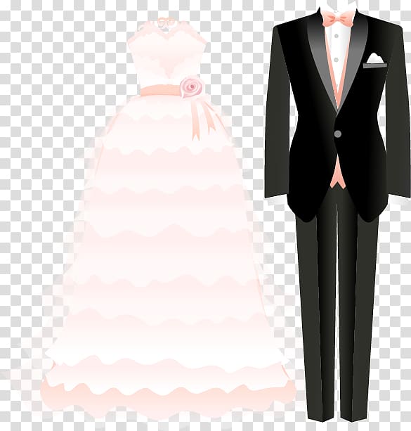 Tuxedo Suit Formal wear Wedding dress, Men and women dress suits transparent background PNG clipart