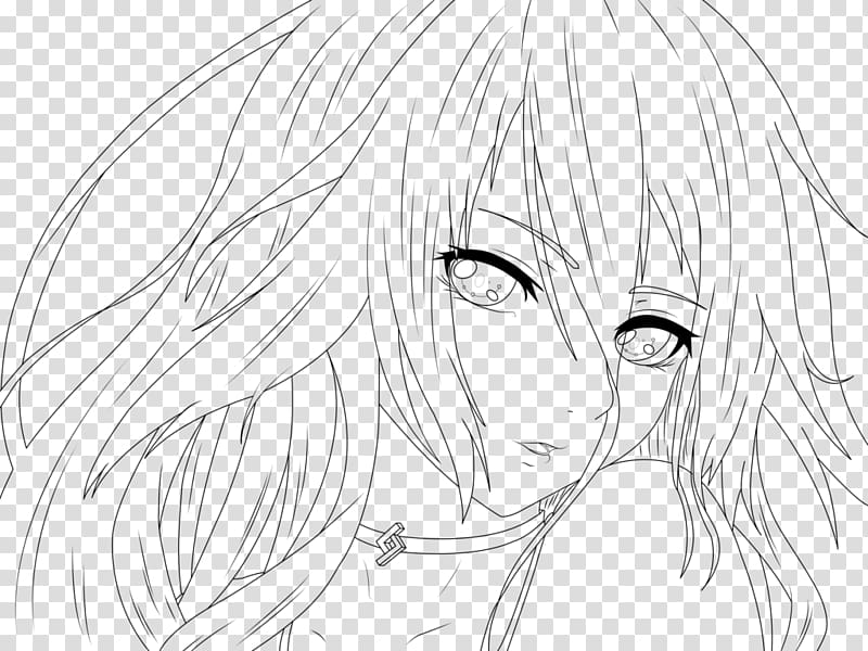Line art Drawing Anime Manga Pencil, white contrast beautiful models transparent background PNG clipart