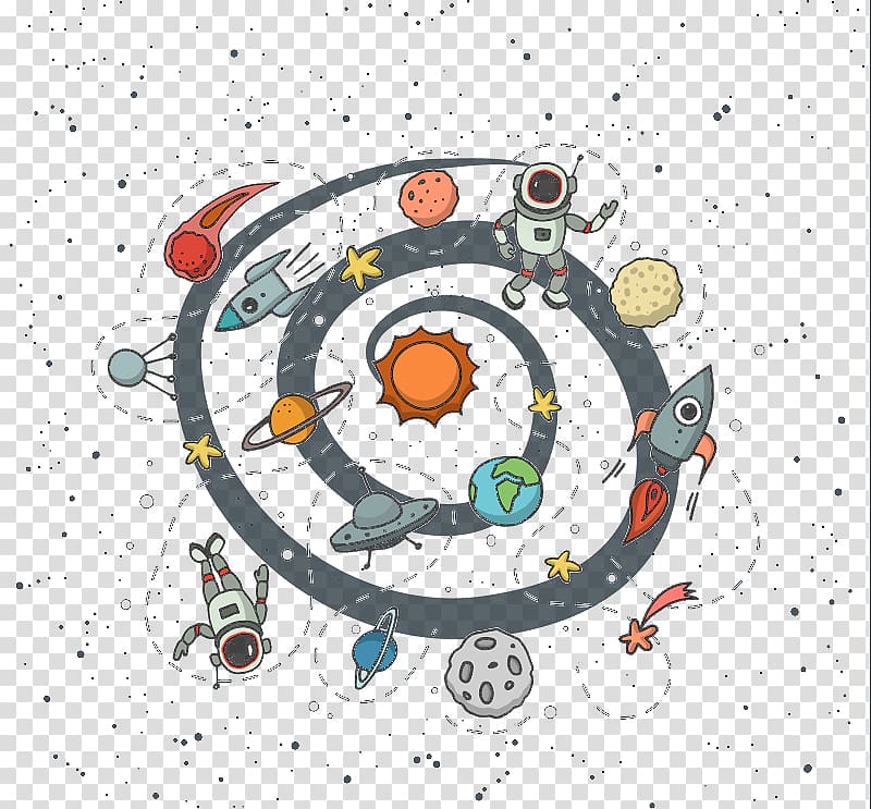 T-shirt Paper Sticker Cartoon, Space illustration transparent background PNG clipart