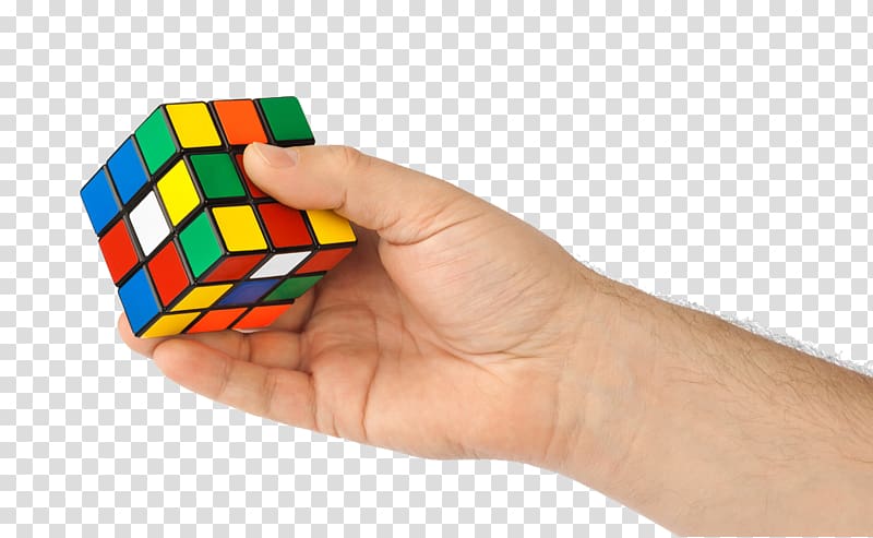 Rubiks Cube , Hand and third-order cube transparent background PNG clipart