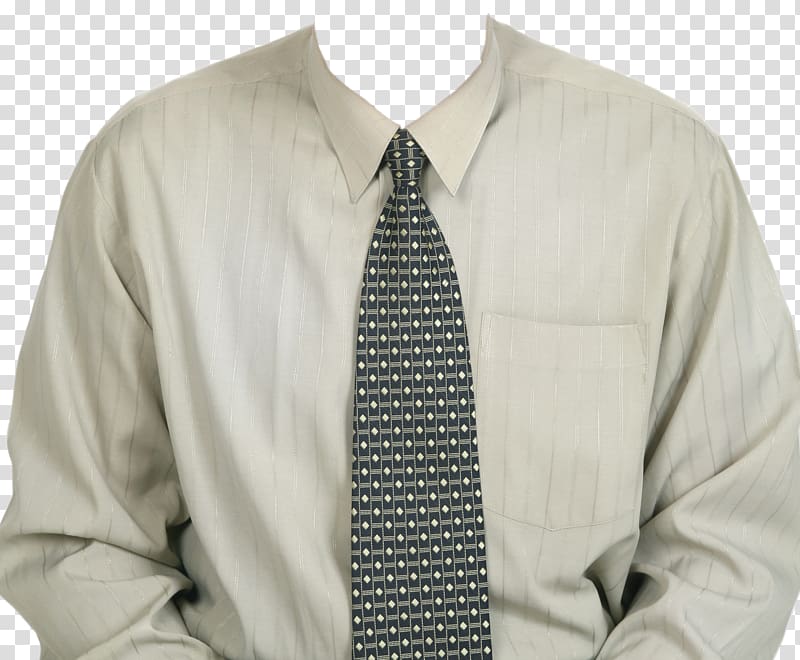 gray dress shirt and black and white necktie, T-shirt Straitjacket, Dress shirt transparent background PNG clipart