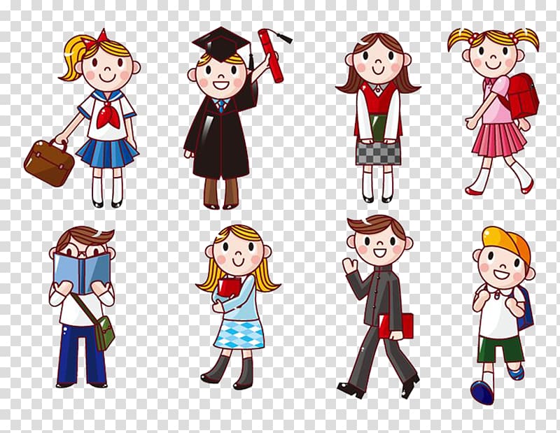 Student Cartoon Computer Icons , Cartoon college students EPS material transparent background PNG clipart