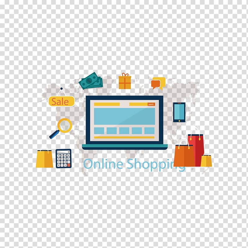 Online shopping Computer, flat computer office transparent background PNG clipart