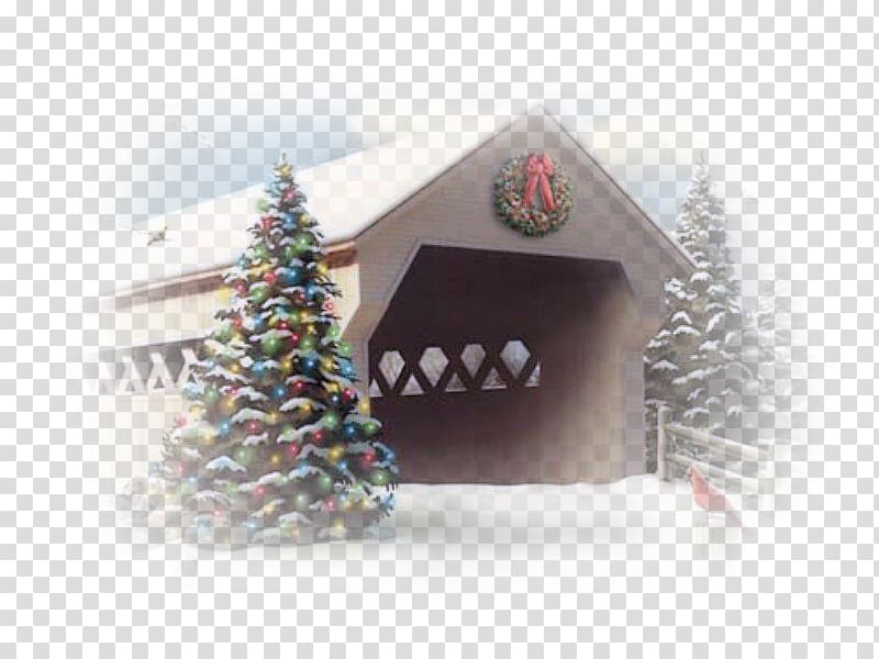 Ponn Humpback Covered Bridge Christmas ornament Christmas tree, hello winter transparent background PNG clipart