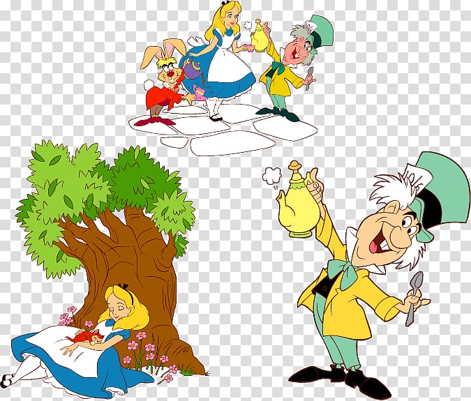 Alice's Adventures in Wonderland Mad Hatter, T-shirt transparent background PNG clipart