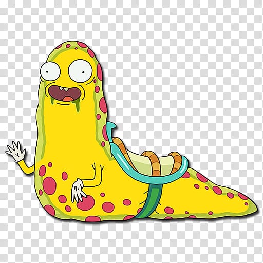 yellow and pink slug creature, Rick Sanchez Morty Smith Animation Pickle Rick Character, rick and morty transparent background PNG clipart
