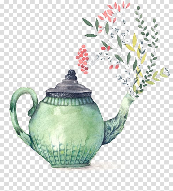 Teapot Drawing Watercolor painting, tea transparent background PNG clipart