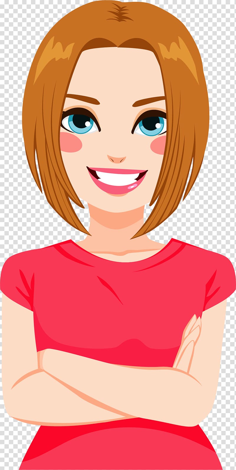 Hairstyle Long hair Illustration, hand-painted short hair girl transparent background PNG clipart