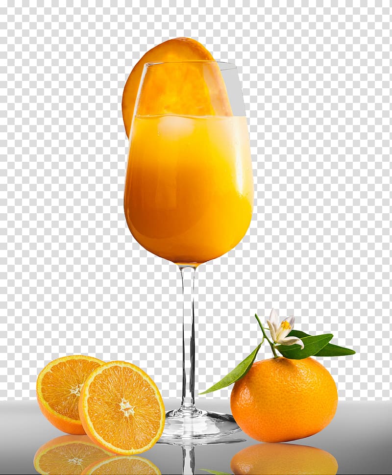 Orange juice Mimosa Tangerine Mandarin orange, The orange juice in the goblet transparent background PNG clipart