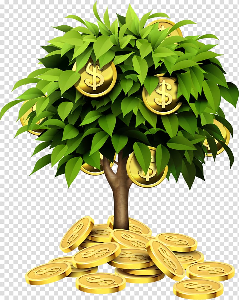 gold coin tree illustration, Individual retirement account Tree Investment Saving Money, gold tree transparent background PNG clipart