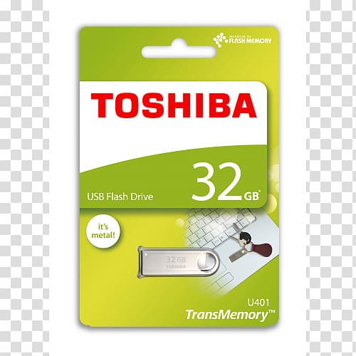USB Flash Drives Toshiba TransMemory U401 USB stick Silver THN-U401S USB 2.0 USB 3.0, USB transparent background PNG clipart