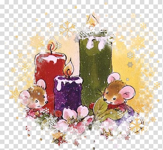 Floral design Mouse Christmas ornament Candle Desktop , mouse transparent background PNG clipart