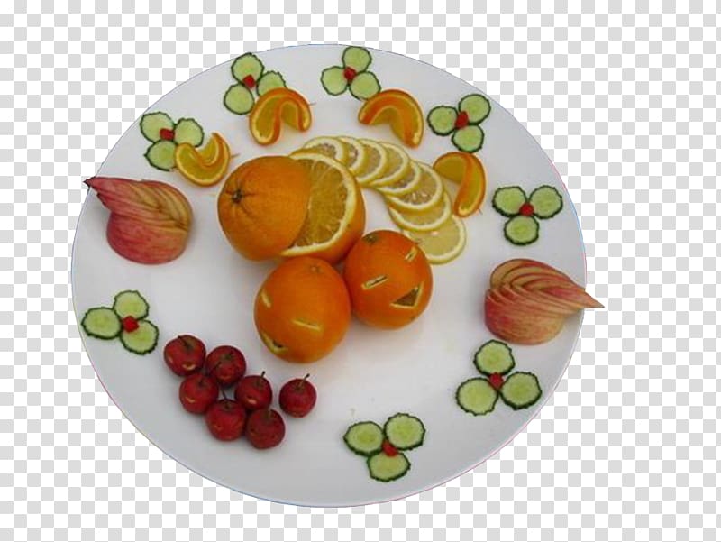 Platter Auglis Creativity Designer, Orange smiley flower fruit platter Creative transparent background PNG clipart
