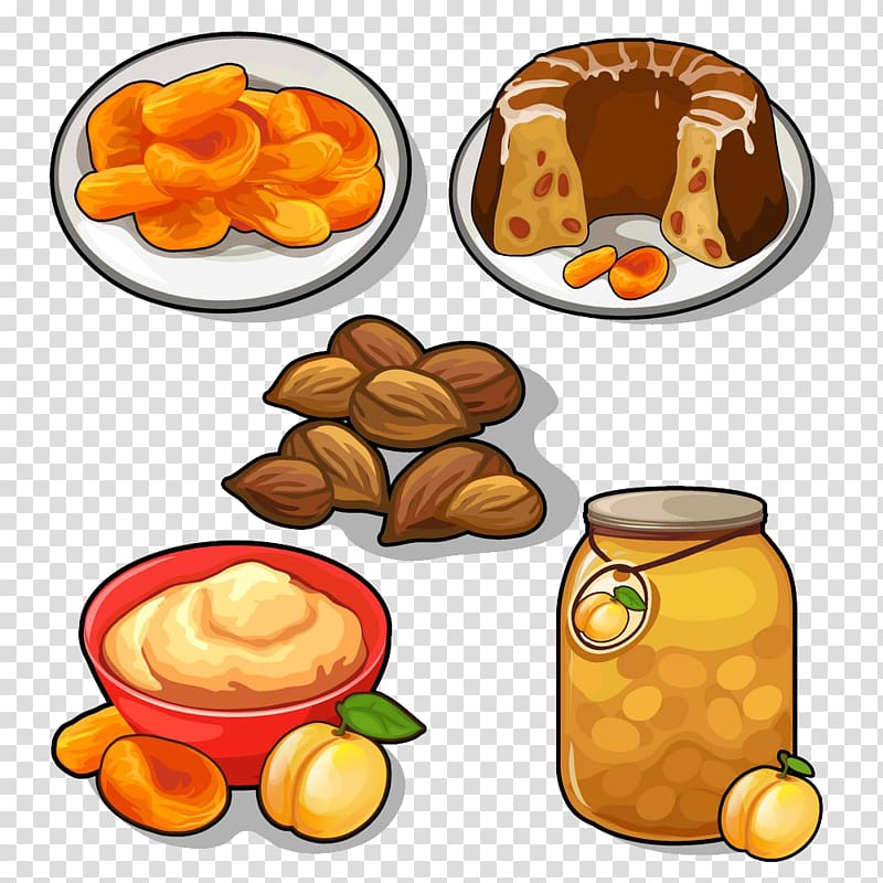Apricot Plum Illustration, Almond Almond Cake Apricots, canned apricots transparent background PNG clipart