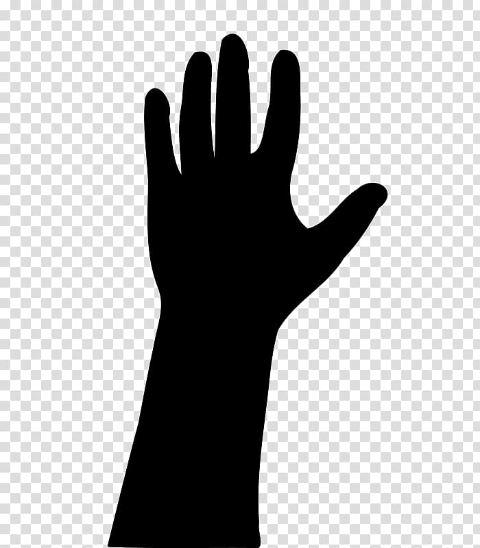 Thumb Glove White Black Font, Hand Silhouette transparent background PNG clipart